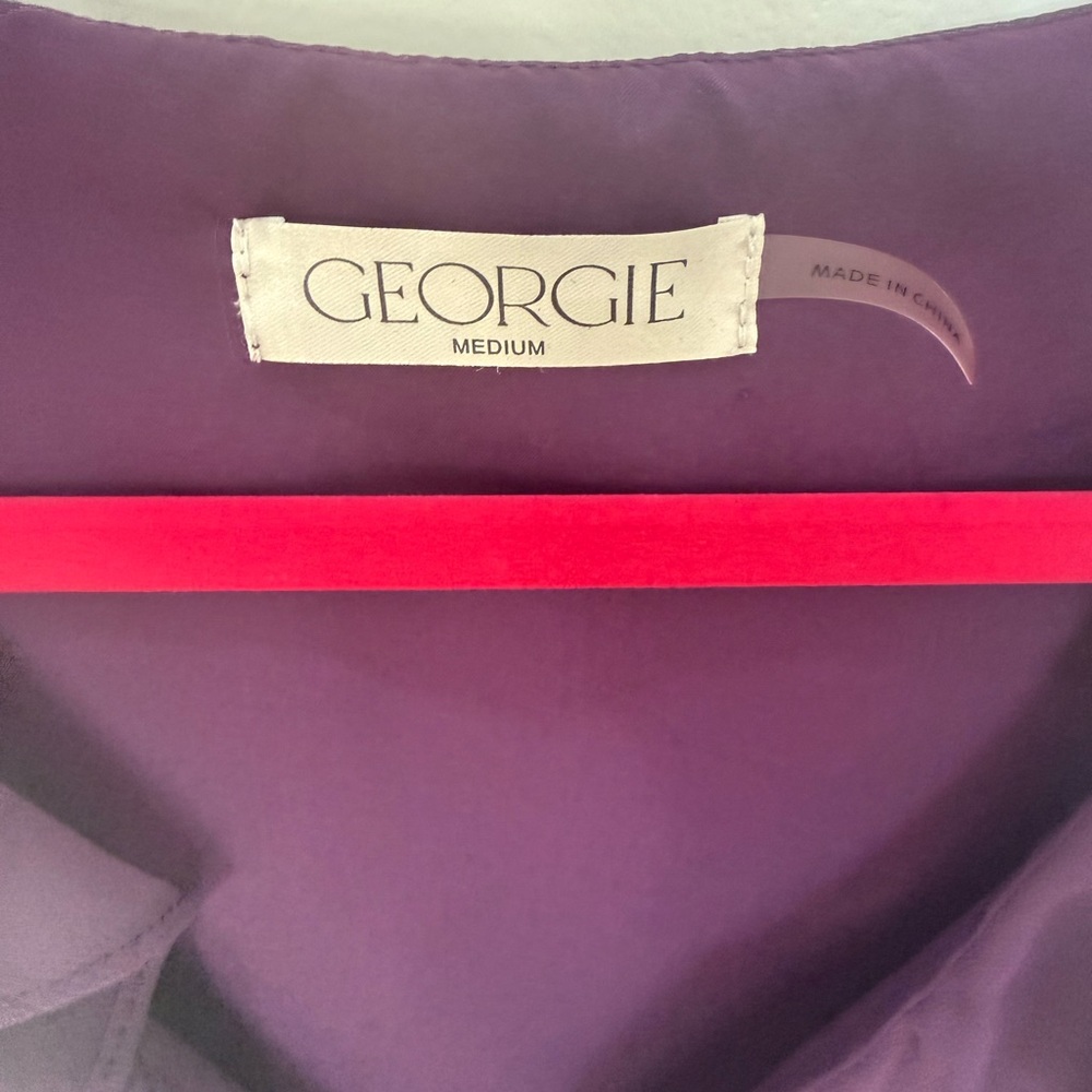 George Purple Ruffle Women's Top - Picture 3 of 3